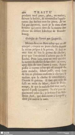 Guérison de l'hernie par sympathie