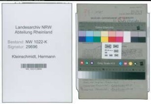 Entnazifizierung Hermann Kleinschmidt , geb. 16.12.1906 (Vertreter)