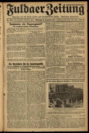 Erste Ausgabe vom Mittwoch, den 30. Dezember 1931.