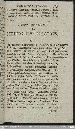 Caput Decimum De Scriptoribus Practicis