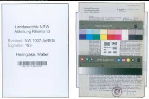Entnazifizierung Walter Heringlake , geb. 07.03.1901 (Gauinspektor)