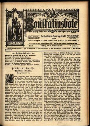 Erste Ausgabe vom Sonntag, den 08. November 1903.