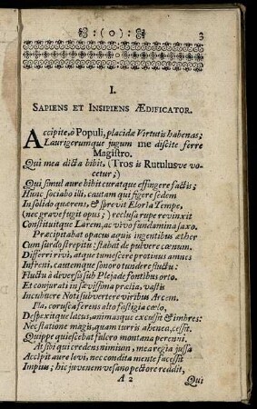 I. Sapiens Et Insipiens Ædificator. - XX. Diversi Debitores.