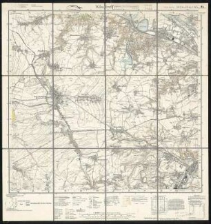 Meßtischblatt 65 : Wilsdruff, 1935 : Wilsdruff. - Umdr.-Ausg., aufgen. 1909, hrsg. 1913, bericht. 1920, einz. Nachtr. 1934. - 1:25000. - Leipzig, 1935. - 1 Kt.