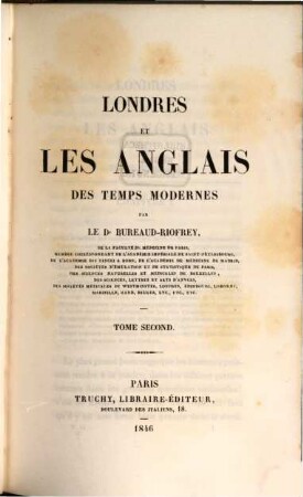 Londres et les Anglais des temps modernes, 2