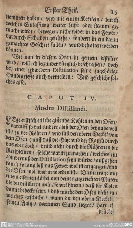 CAPUT IV. Modus Distillandi.