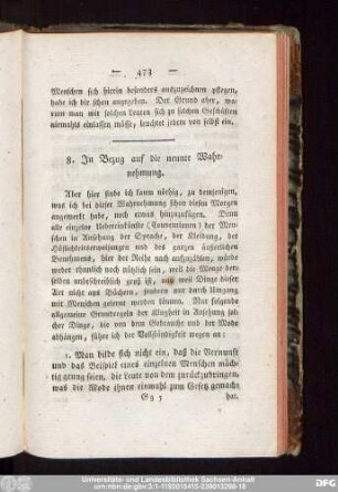 8. In Bezug auf die neunte Wahrnehmung.