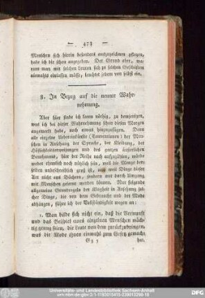 8. In Bezug auf die neunte Wahrnehmung.