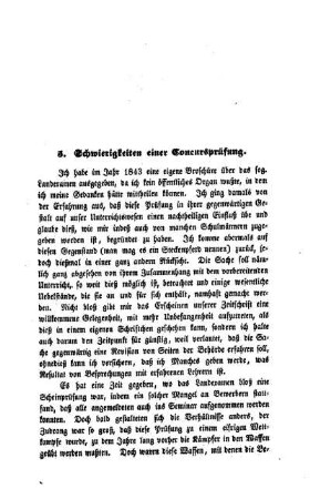 Schwierigkeiten einer Concursprüfung