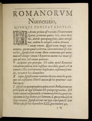 Romanorum Numeratio.