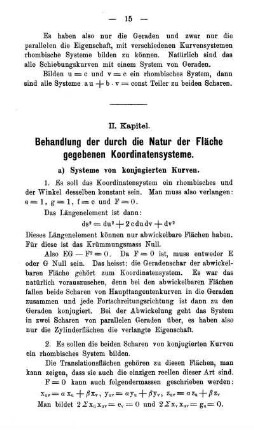 a) Systeme von konjugierten Kurven.