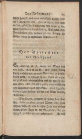 Der Verfechter des Alterthums