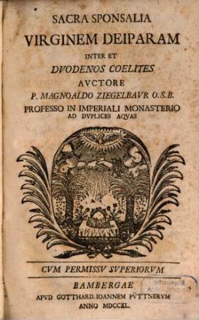 Sacra Sponsalia Virginem Deiparam Inter Et Duodenos Coelites
