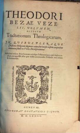 Tractationes theologicae, 2