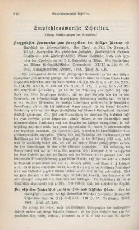 218-225 Empfehlenswerthe Schriften