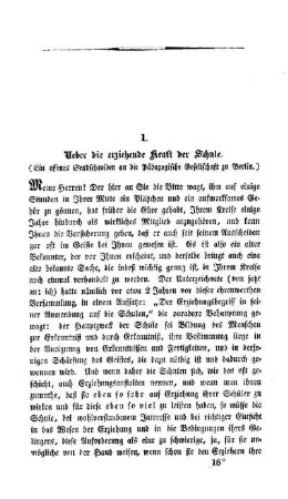 Ueber die erziehende Kraft der Schule