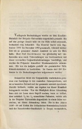 Statistisch-klinische Untersuchungen über das Trachom : Inaug.-Diss.