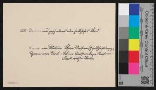Einladung zur Abendtafel des Prinzen und der Prinzessin Heinrich von Preussen im Königlichen Schlosse zu Kiel am 20.12.1913