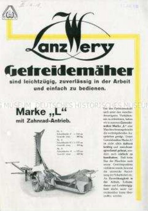 Lanz-Wery Getreidemäher
