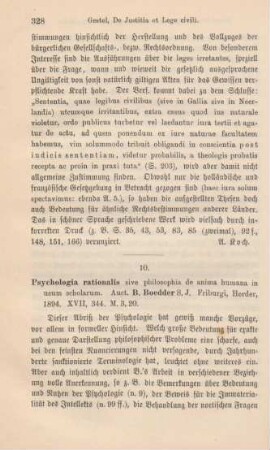 328-330 [Rezension] Boedder, Bernardus, Psychologia rationalis sive philosophia de anima humana