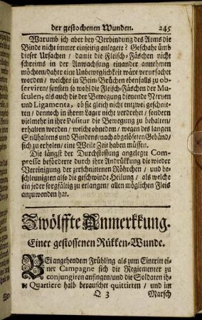 Zwölffte Anmerkkung. Einer gestossenen Rükken-Wunde.