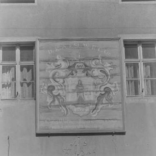 Göda und Umgebung : Göda. Ehemaliger Gasthof, Am Dorfplatz 17. Relief mit Waage