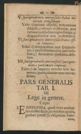 Pars Generalis.