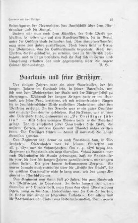 Saarlouis und seine Dreißiger.
