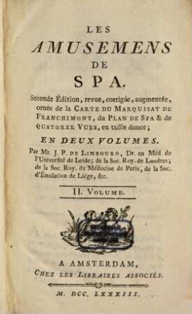 Les Amusemens De Spa : En Deux Volumes, 2