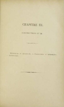 Chapitre III. Constructions et ...