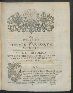 Sect. I. Historica Diversas Philologorum De Verbis Formae Mixtae Sententias Recenset