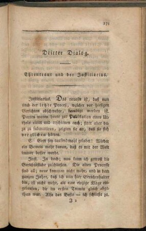 Dritter Dialog. Ehrentraut und der Justitiarius.