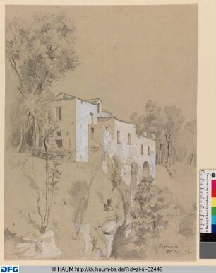 Haus an einem Abhang im Wald bei Sorrento