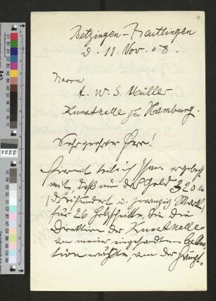 Brief an August Wilhelm Friedrich Müller
