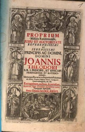 Proprium Missalis Ratisbonensis : et Supplementum Missalis Romani