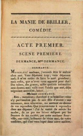 La manie de briller : comédie en 3 actes et en prose