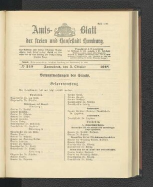 No. 240, 5. Oktober 1918