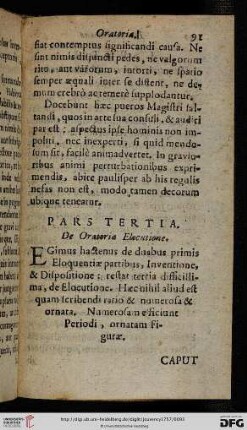 Pars Tertia: De Oratoria Elocutione