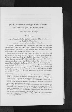 Das holsteinische Adelsgeschlecht Wittorp und sein Adliges Gut Neumünster