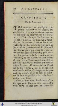 V. De la Providence.