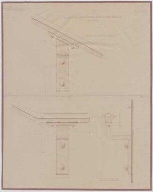 Troost, Paul Ludwig; München, Arcisstr. 12; Führerbau der NSDAP - Nebentreppen, Wandhandlaufstützen (Ansichten; Schnitt)