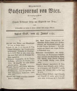 Achtes Stück vom 4. Junius 1782.