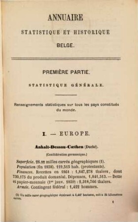 Annuaire statistique et historique Belge. 9