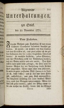 90 Stück. den 20 November 1771.