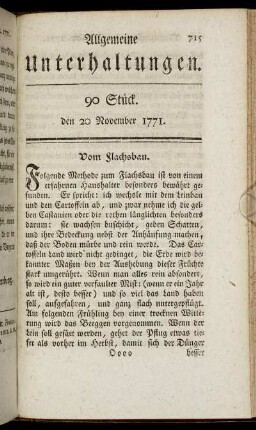 90 Stück. den 20 November 1771.