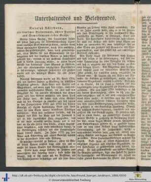 Unterhaltendes und Belehrendes.