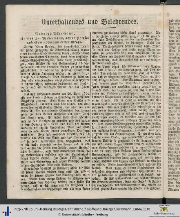Unterhaltendes und Belehrendes.