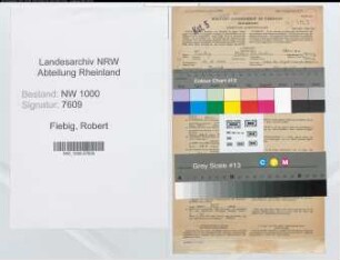 Entnazifizierung Robert Fiebig, geb. 13.10.1894 (Postbeamter)