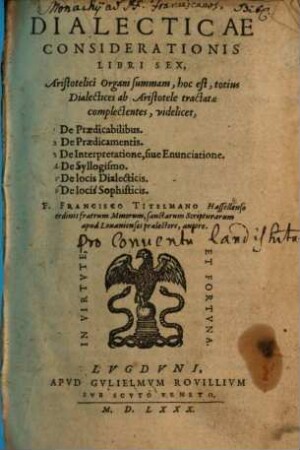 Dialecticae considerationis libri sex