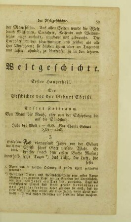 Erster Haupttheil. Die Geschichte vor der Geburt Christi
